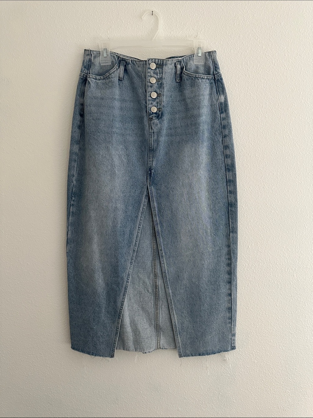 Signature8 Denim Denim Skirt with Center Slit NWT